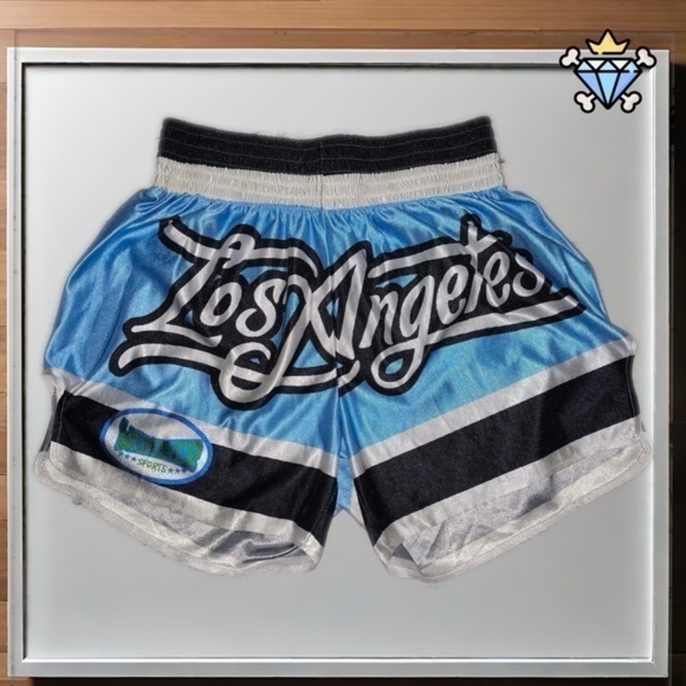 ROMWE MEN HIGH WAIST BOXER ATHLETIC LIGHT BLUE SHORTS SIZE LARGE STREETWEAR